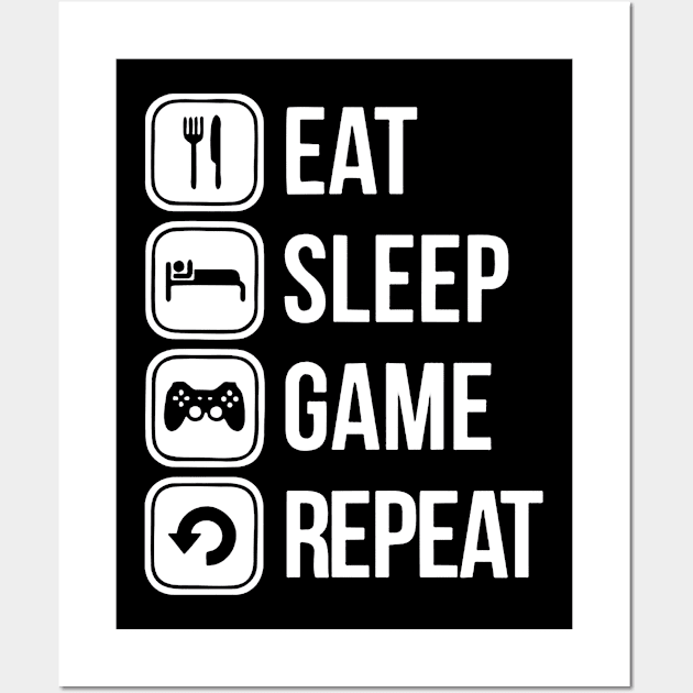 Eat sleep GAME repeat Wall Art by wildsedignf14